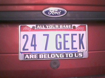 All Your Base License Plate