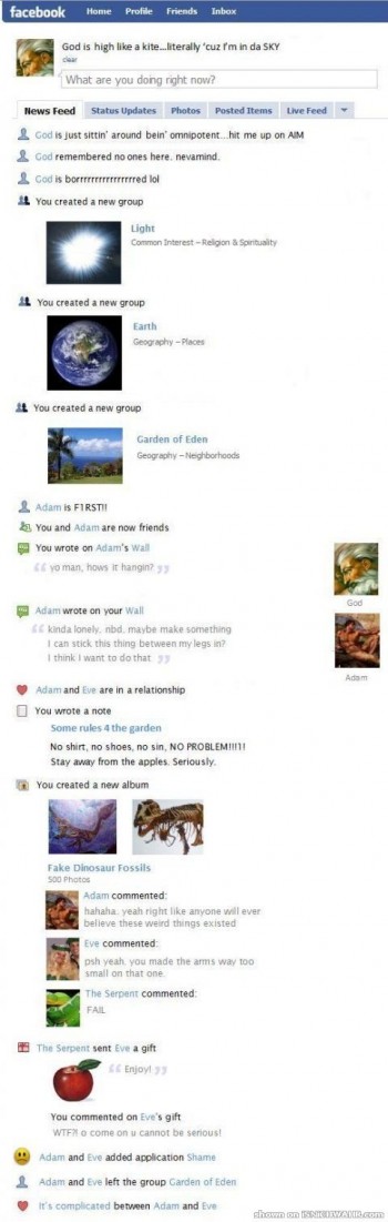 God's Facebook Feed