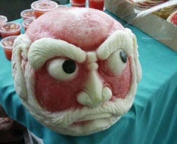 Watermelon Head Sculpture