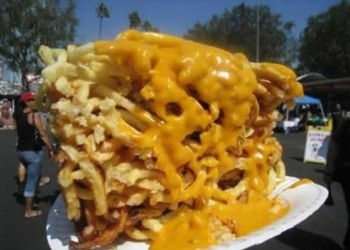 Huge Clump of Fries Covered In Cheese