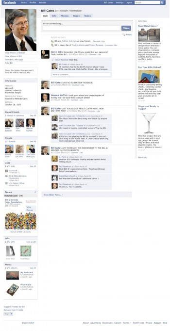 Bill Gates Facebook Page