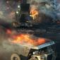 Flaming Dump Truck