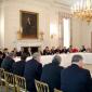 President Barack Obama At Large Meeting