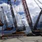 A crane lifting a crane lifting a crane lifting a crane