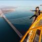 Just hanging out at the top of a tower crane