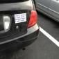 In the employee parking lot at school
