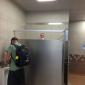 I just saw this tall guy with a really weird head in the bathroom