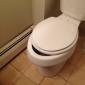 Toilet with a bad under-bite