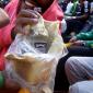 Drinking some bread at the game