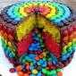 M&M Piñata Cake